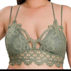 New Zenana Light Olive Plus Size Bralette